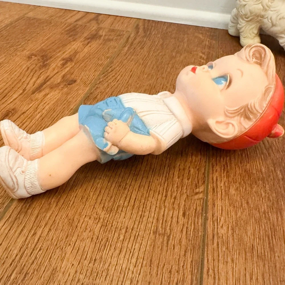 Edward Mobley 1956 Rubber Working Boy‎ And Sun Rubber Squeaky Dog Puppy Vintage